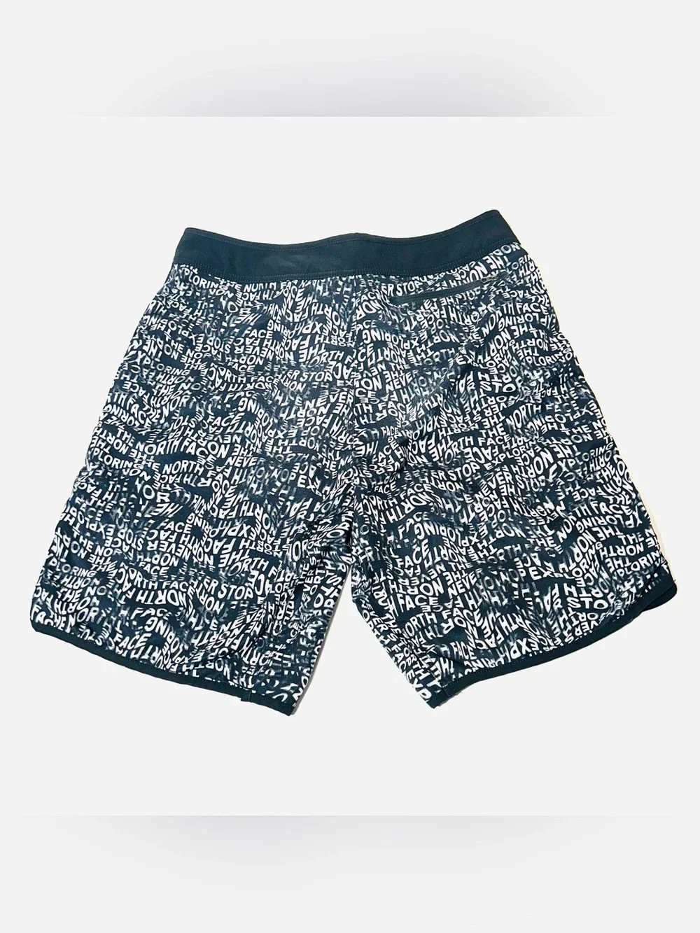 The North Face Board Shorts Men’s 32 Black White spellout Print Swim Surf Beach